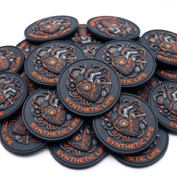 Badges en PVC néon en gros, écussons circuit cyberpunk, emblèmes ronds en silicone pour streetwear urbain, directement de l'usine