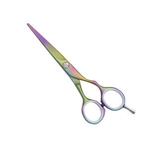 Ciseaux de barbier professionnels pour gauchers, revêtement titane, bord biseauté convexe, ciseaux de coiffure en acier inoxydable pour salon - Product Image 1