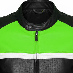 Chaqueta de Motociclista de Cuero Genuino Estampada al por Mayor, Tallas Grandes, con Cremallera, Hombros Acolchados, Impermeable y Transpirable - Product Image 5
