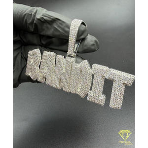 Collier Hip Hop de Luxe « BANDIT » avec Pendentif Sertie de Diamants Moissanite, Chaîne Bling, Cadeau Tendance - Product Image 2