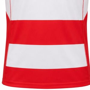 <b>Red</b> White Sublimated Printed Rugby Jersey Short Sleeve Striped Team Shirt Sports Uniform Match Training Wear Athletic Outdoor - Product Image 5