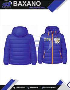 Chaqueta Acolchada con Capucha de la Hermandad Sigma Gamma Rho, Chaqueta de Alta Calidad, Chaqueta Varsity Acolchada para Mujer - Product Image 6