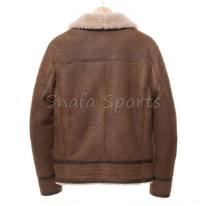 Men's Sheepskin Leather <b>Jacket</b> Winter Warm Shearling Faux <b>Fur</b> <b>Lined</b> Coat Customized Leather <b>Jacket</b> For Men - Product Image 2