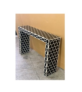 Table console artisanale en os incrusté, design mosaïque complexe, mobilier d'appoint haut de gamme pour hôtel de charme et intérieur résidentiel - Product Image 4