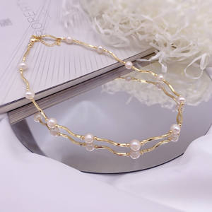 Collar de Perlas de Agua Dulce Naturales para Mujer, Diseño Retro de Nicho con Cadena Cómoda para Suéter - Product Image 2