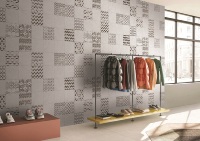 Carrelage Céramique Blanc Mat Brillant 200x200mm Collection Miami Motif Géométrique Aléatoire 36 Murs et Sols Luxe
