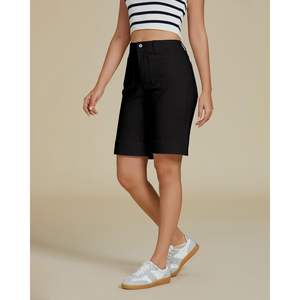 2025 femmes taille haute Vintage été Denim Shorts à la mode poche plaquée longue extensible décontracté 'Jorts' - Product Image 5