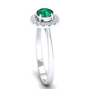 REYES Solitaire GRA Certified VVS Moissanite Engagement <b>Rings</b> in 925 Sterling <b>Silver</b> <b>Emerald</b> Gemstone Wedding Fine Jewelry - Product Image 3