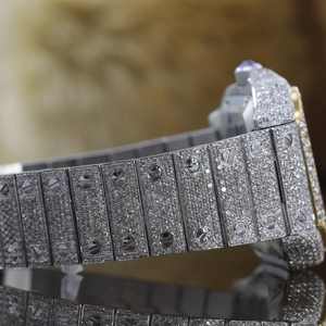 นาฬิกาข้อมือแบรนด์เนมหรูหรา รุ่นลิมิเต็ดอิดิชั่น ทรงสี่เหลี่ยมจัตุรัส ประดับเพชรโมอิสซาไนต์ ดีไซน์ฮิปฮอป สำหรับทั้งชายและหญิง - Product Image 4