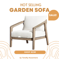Sofá Individual de Madera de Teca Ecológico y Moderno, con Cojín, para Uso en Interiores y Exteriores, Sillón de Indonesia, Gran Venta