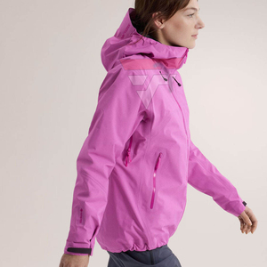 Veste de ski imperméable rose à capuche pour femme, coupe-vent, manteau de neige épais avec fermeture éclair, poignets ajustables, chaud pour l'escalade - Product Image 4