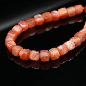 Natural Sunstone Box Shape Gemstone Beads Strand 6-9mm Loose Sunstone Beads <b>String</b> For Jewelry Bracelet Making Bulk Wholesale - Product Image 2