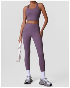 Highly Professional Women Slim Fit Workout Sportswear Set Includes High Waist Leggie Bra Plus Size Anti-Bacterial Crystal Stitch - Product Image 6