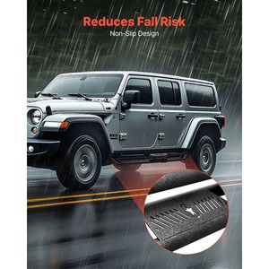 Barres de protection latérales en acier carbone noir pour Jeep Wrangler JK 4 portes 2007-2018, marchepieds de 6 pouces, capacité de charge de 550 lb - Product Image 6