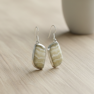 Boucles d'oreilles pendantes en agate rayée naturelle pour femmes, en argent 925 plaqué or rose et or jaune, bijoux faits à la main pour femme, petite amie, elle - Product Image 4