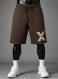 Shorts Bermuda Sportifs Homme Personnalisés avec Logo X Brodé, Taille Mi-Haute, Cordon de Serrage, Imperméables, Séchage Rapide, Décontractés, en Coton Respirant - Product Image 1