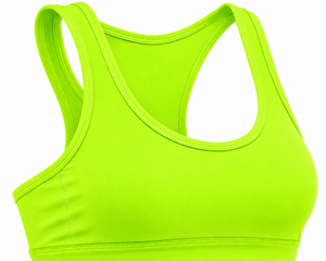 Soutien-gorge de sport dos nageur vert lime pour femme, col rond, sans coutures, maintien élevé, respirant, couleur unie, simple devant, pour le yoga et les activités sportives - Product Image 2