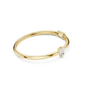 Bracelet Solitaire de Luxe en Or Jaune avec Cristal Rond Taillé pour Femme – Élégant Bijou pour Mariage et Anniversaire - Product Image 4