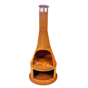 Estufa de Hierro Forjado para Exteriores, de Leña/Carbón, Pintada, Independiente, en Oferta - Product Image 1