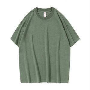 Logotipo personalizado 200gsm 100% algodón camisetas Vintage de gran tamaño para hombres de peso pesado sólido Casual diseño de letras de gran tamaño Vintage - Product Image 1