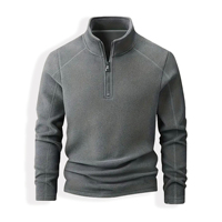 Veste en polaire verte pour homme, coupe-vent, col zippé, avec logo, décontractée, pour l'hiver, coupe classique, tricotée, personnalisable, fournisseur
