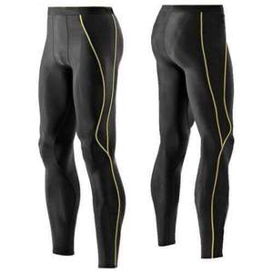 Leggings de compression mi-cuisses pour hommes, gris foncé avec bordure rouge, taille élastique, imprimé par sublimation, Spandex Polyester 260g, séchage rapide - Product Image 4