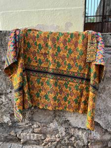 Handcrafted Cotton Kantha Vintage Block Printed Reversible Quilt Soft Lightweight <b>Bed</b> <b>Cover</b> for All Seasons - Product Image 3