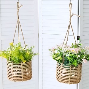 Accesorios para plantas de interior, soporte de ratán, maceta sostenible, macetas para flores y plantas, maceta colgante - Product Image 5