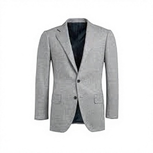 Blazer beige uni tissé pour femme, à bouton unique, col cranté, manches longues, infroissable, mélange laine et polyester, longueur standard - Product Image 6