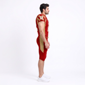 ชุดเสื้อฟุตบอลอเมริกันพรีเมียมสำหรับผู้ชาย - ผ้าโพลีเอสเตอร์ตาข่าย 100% 170gsm ทรงเข้ารูปแบบอสมมาตร ผลิตตามสั่ง OEM - Product Image 3