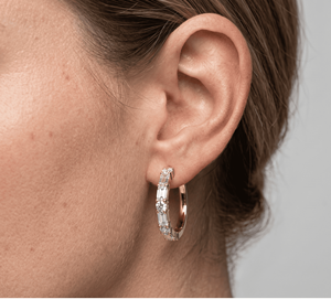 <b>Hoops</b> Earrings Diamond Earrings Gold and <b>Silver</b> Earrings Natural and Lab Grown Diamonds Earrings <b>Hoops</b> Fine Jewelry for Women - Product Image 6