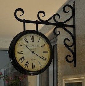 Black Metal Wall <b>Clock</b> Antique Roman Numeral Hanging <b>Clock</b> Decorative Storefront Timepiece for Living Room - Product Image 2
