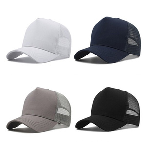 Casquette Trucker Classique 5 Panneaux en Maille pour Homme, Motif Uni, Style Décontracté, Chapeau Réglable à Fermeture Snapback - Product Image 4