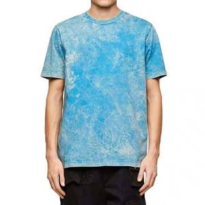 Nouveau T-shirt à manches courtes délavé à l'acide pour homme, col rond personnalisé OEM, noir, 100 % coton, séchage rapide, respirant, grandes tailles, écologique - Product Image 1