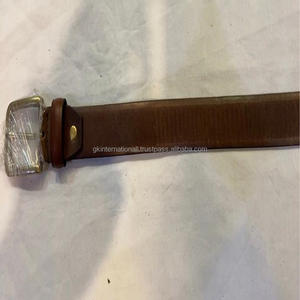 Ceinture décontractée en cuir véritable marron Vintage pour hommes et femmes, ceintures en cuir faites à la main élégantes chez le fabricant de gros inde - Product Image 2