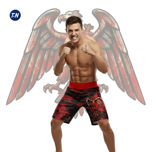 Shorts MMA pour adultes de haute qualité, imprimés par transfert thermique, avec logo avant/arrière, design ergonomique, en polyester, taille mi-haute - Product Image 6