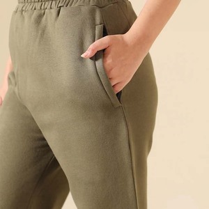 Women's Olive Green Wide Leg Pants <b>Elastic</b> <b>Waist</b> Casual Loose Fit Full Length <b>Trousers</b> - Product Image 6