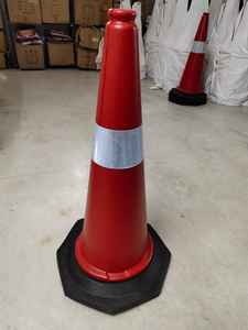 Cône de signalisation routière en PVC avec col réfléchissant pour une meilleure visibilité - Meilleur prix - Product Image 4