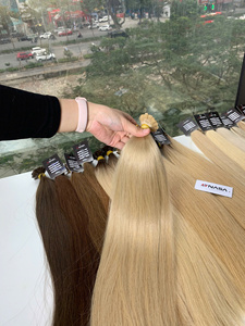 ราคาขายส่ง คุณภาพสูง ผมต่อแท้ 100 กรัม 28 นิ้ว แบบธรรมชาติ สีออมเบร ตรง เกรดซุปเปอร์ดับเบิ้ลดรอน - Product Image 5