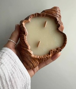 Bol à bougie en bois en forme de croissant pour la maison, les mariages, les événements, les cadeaux – Bol à bougie en forme de bol à pâte très populaire pour la vaisselle et les restaurants, cafés - Product Image 1