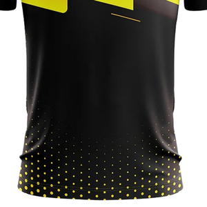 Maillot de cricket pour hommes jaune et noir à sublimation, polo à manches courtes, vêtements de sport pour matchs et entraînements, tenue d'équipe athlétique - Product Image 5