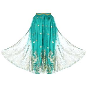 Pantalones de cintura elástica de satén para danza del vientre para mujer, para fiesta de Halloween, puesta en escena, traje de baile - Product Image 3