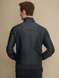Mens Premium Quality Leather <b>Jacket</b> With Stand Collar Front Logo Canvas Fabric Breathable And Eco Friendly Winter Fashion Design - Product Image 5