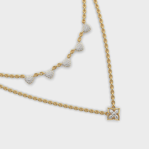 Collar de oro con moissanita, colgante floral, cadena elegante, regalo de joyería romántico para mujer - Product Image 6