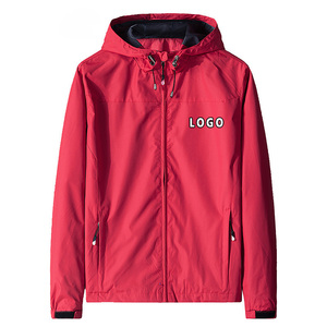 <b>Men's</b> <b>Black</b> Hooded <b>Windbreaker</b> Jacket Zipper Closure Casual Winter Wear Polyester Material Standard Fit Front Logo High Street - Product Image 3