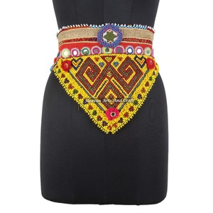 Vintage Belt Belly Dance Bead Afghani Traditional Waist Belt Kuchi Tribal BB094 <b>Old</b> Banjara Real Vintage Handmade Beaded Belts - Product Image 1