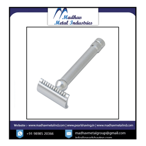 มีดโกนหนวดแบบสองคม ดีไซน์หรูหรา ทำจากทองเหลือง พร้อมเคลือบโครเมียม - Product Image 4