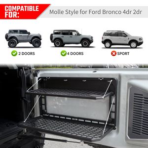 แผงอุปกรณ์เสริม MOLLE สำหรับรถฟอร์ด บรองโก ปี 2021-2024 ชั้นวางสัมภาระอะลูมิเนียมอัลลอยพับได้ด้านหลัง โต๊ะท้ายรถสำหรับจัดเก็บสัมภาระด้านหลัง - Product Image 5