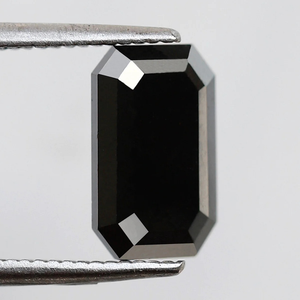 Diamantes Negros Naturales Tratados con Corte Esmeralda de 1ct y 2ct, Certificados por IGI, con Corte Excelente para Joyería - Product Image 4