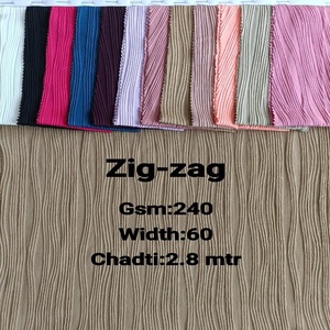 Tissu plissé en polyester 100% Zig Zag 240 g/m², largeur 60 pouces, textile pour vêtements et ameublement - Product Image 1